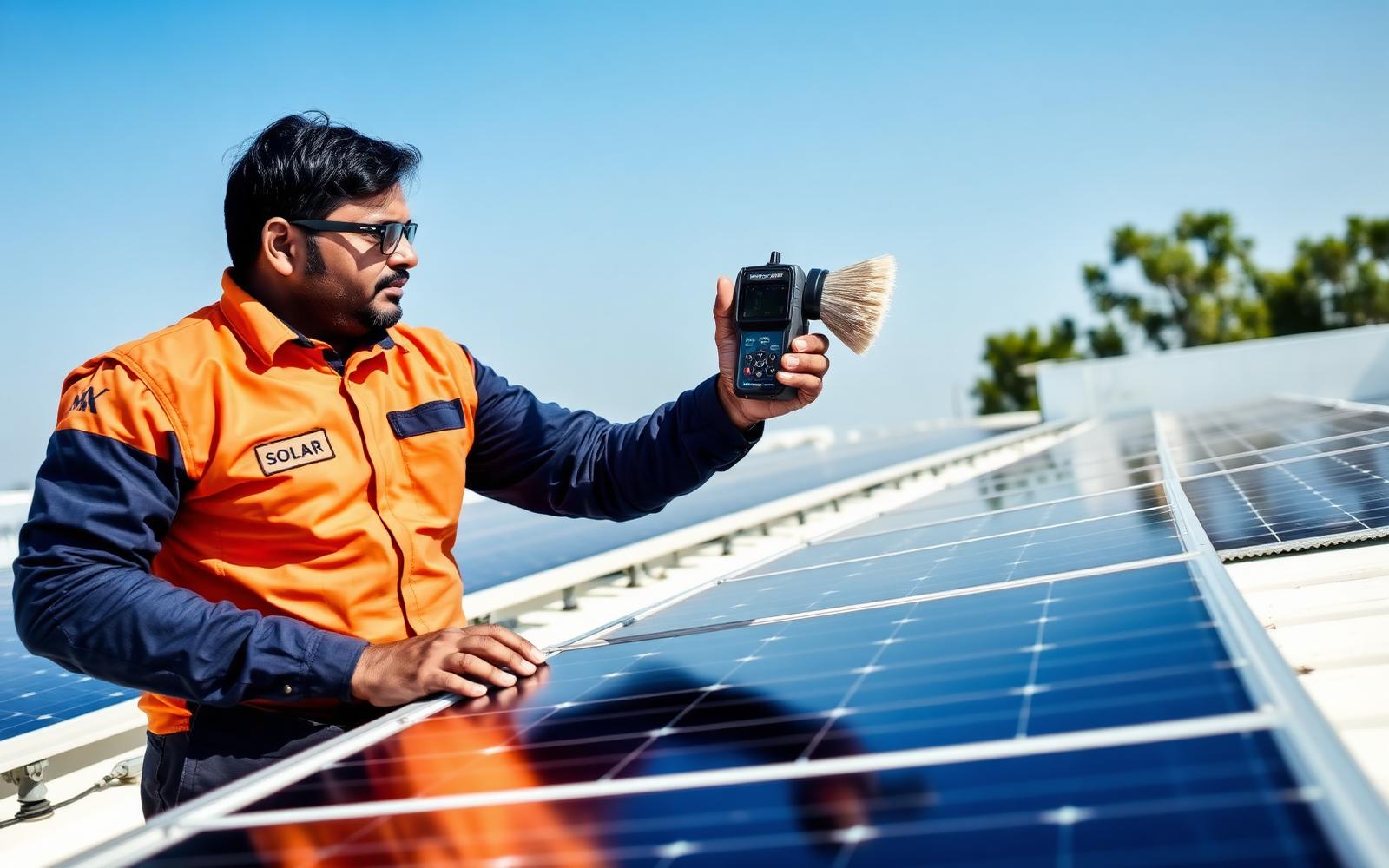 Solar panel cleaning and AMC maintenance in Indore by SurDev Energy