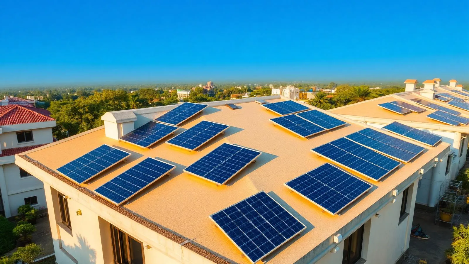 SurDev Energy team installing a rooftop solar system in Indore
